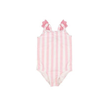 Load image into Gallery viewer, Long Bay Bathing Suit - Caicos Cabana Stripe w/ Hamptons Hot Pink
