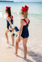 Load image into Gallery viewer, Long Bay Bathing Suit - Nantucket Navy w/ Richmond Red
