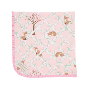 Baby Buggy Blanket - Fantastic Merry Fox w/ Pier Party Pink