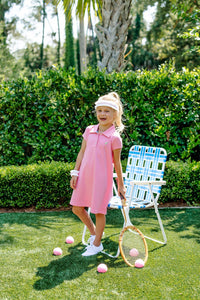 Maude's Polo Dress - Hamptons Hot Pink w/ Grace Bay Green