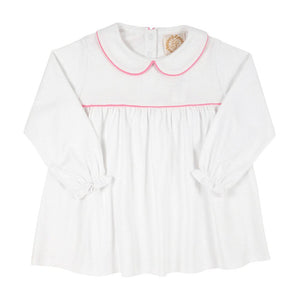 Maude's A-Line Top - Worth Ave White w/ Hamptons Hot Pink - Long Sleeve