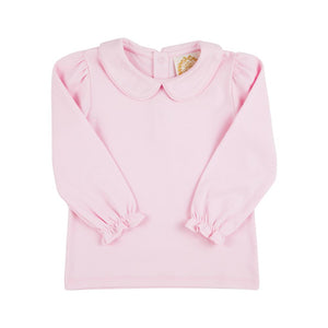 Maude's Peter Pan Collar Shirt - Palm Beach Pink - Long Sleeve - Pima