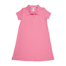 Load image into Gallery viewer, Maude&#39;s Polo Dress - Hamptons Hot Pink w/ Grace Bay Green
