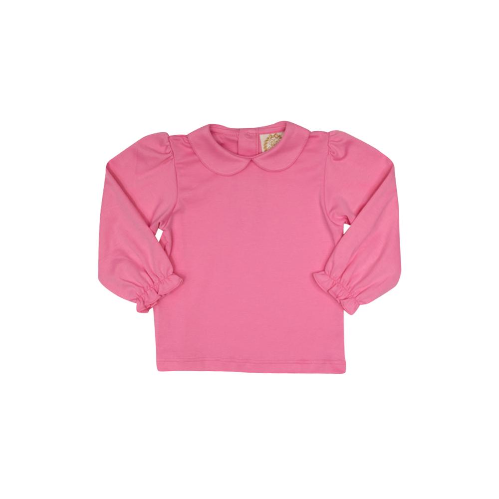 Maude's Peter Pan Collar Shirt - Hamptons Hot Pink - Long Sleeve - Pima