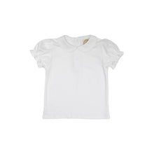Load image into Gallery viewer, Maude&#39;s Peter Pan Collar Shirt - Worth Ave White - Short Sleeve - Pima - Elastic Ruffle
