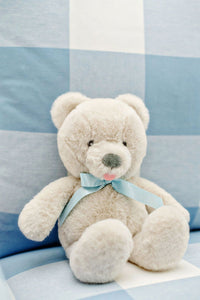 Stuffed Animal - Morris B. Bear - Pearl w/ Buckhead Blue