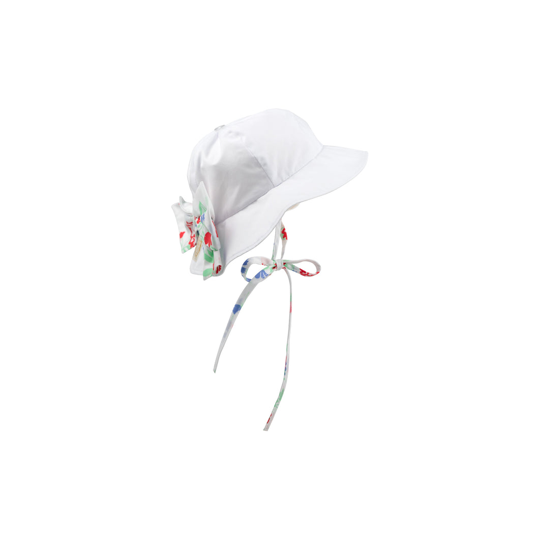 Pippa Petal Hat - White w/ Bonita Blooms - Broadcloth