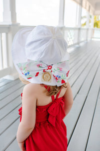 Pippa Petal Hat - White w/ Bonita Blooms - Broadcloth