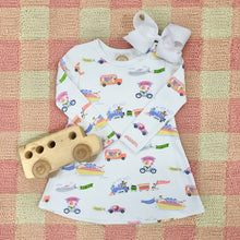 Load image into Gallery viewer, Polly Play Dress - Happy Travels - Long Sleeve
