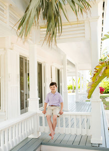 Prim & Proper Polo - Lauderdale Lavender w/ Grenada Green - Pima - Short Sleeve