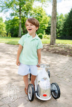 Load image into Gallery viewer, Prim &amp; Proper Polo - Grace Bay Green w/ Blue Stork - Short Sleeve - Pima
