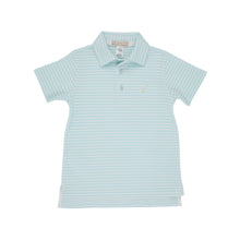 Load image into Gallery viewer, Prim &amp; Proper Polo - Sea Island Seafoam Stripe
