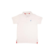 Load image into Gallery viewer, Prim &amp; Proper Polo - Short Sleeve - Worth Ave White w/ Sunrise Blvd Blue Stork
