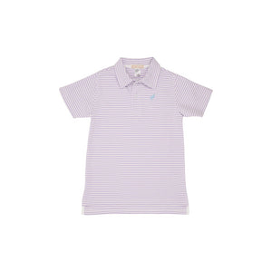Prim & Proper Polo - Lauderdale Lavender Stripe w/ Beale Street Blue