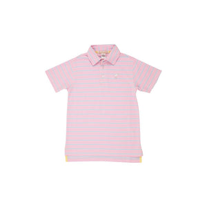 Prim & Proper Polo - Palm Beach Pink, Buckhead Blue, Worth Ave White Stripe