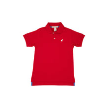 Load image into Gallery viewer, Prim &amp; Proper Polo - Richmond Red w/ White Stork - Short Sleeve - Pima
