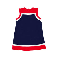 Load image into Gallery viewer, Ramsey Retro Jumper w/ Strawberries - Nantucket Navy w/ Richmond Red and White
