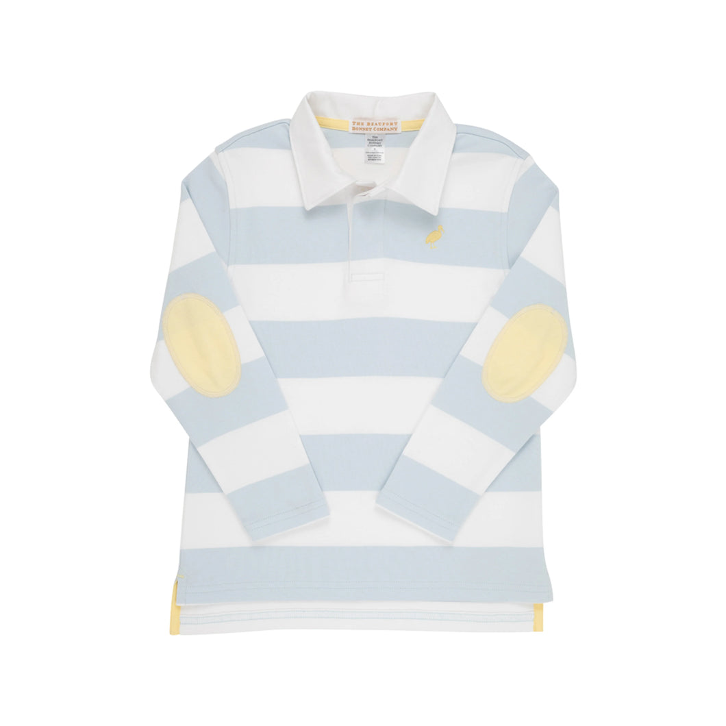 Rollins Rugby Shirt - Buckhead Blue Rugby Stripe w/ Bellport Butter Yellow