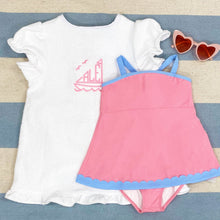Load image into Gallery viewer, Sanctuary Scallop Swimsuit - Hamptons Hot Pink w/ Beale Street Blue
