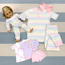 Load image into Gallery viewer, Dolly Night Nights - Rainbow Rollerskate Stripe w/ Palm Beach Pink
