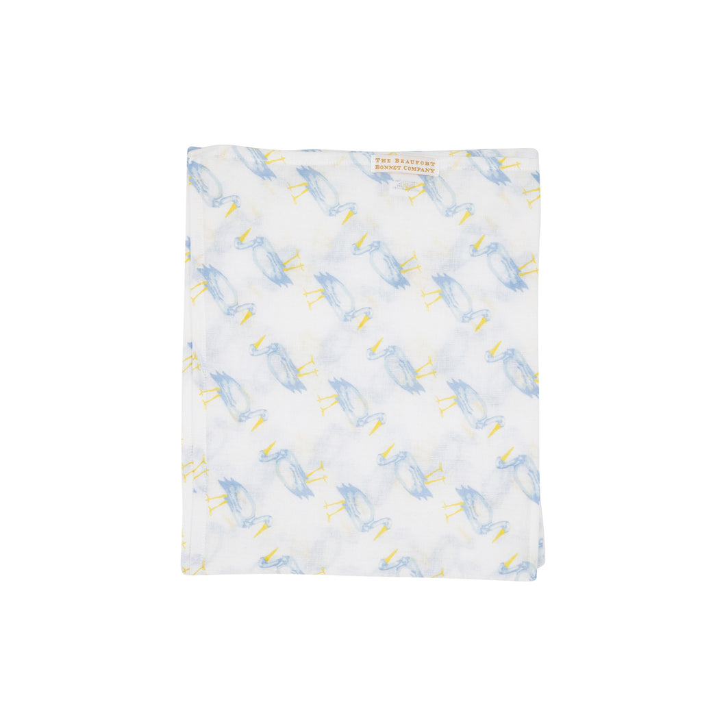 Swaddle Blanket - Blue Sir Proper Stork