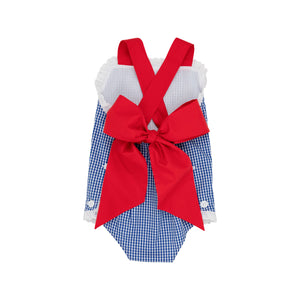 Sisi Sunsuit - Rockefeller Royal Gingham w/ Richmond Red - Broadcloth