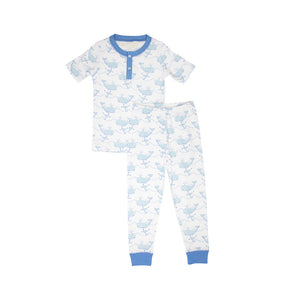 Sutton's Short Sleeve Set - Whale Whale Look at You w/ Barbados Blue