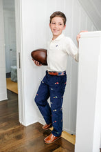 Load image into Gallery viewer, Critter Prep School Pant - Nantucket Navy w/ Football Embroidery - Corduroy
