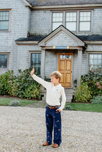 Load image into Gallery viewer, Critter Prep School Pant - Nantucket Navy w/ Football Embroidery - Corduroy
