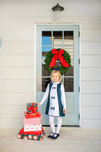 Annie Apron Dress - Fall Party Plaid w/ Bow Appliqué