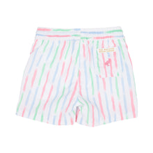 Load image into Gallery viewer, Tortola Swim Trunks - White Sand Watercolor w/ Hamptons Hot Pink
