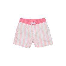Load image into Gallery viewer, Turtle Bay Swim Trunks - Caicos Cabana Stripe w/ Hamptons Hot Pink
