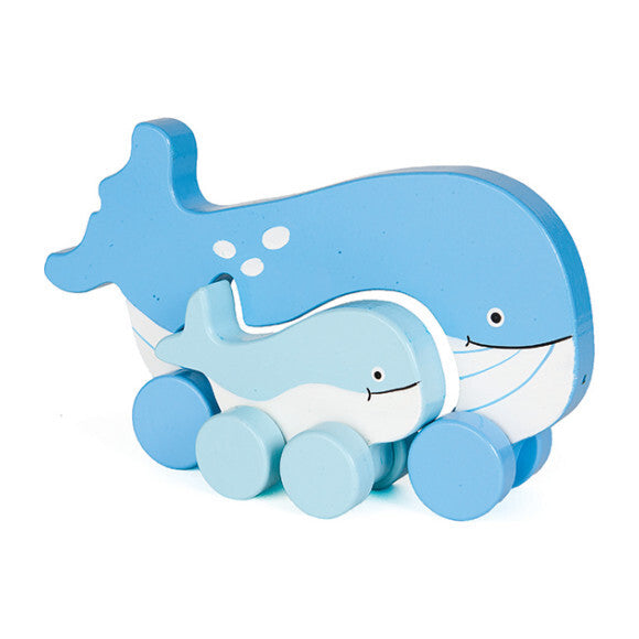 Wooden Toy - Whale Mommy & Baby Roller