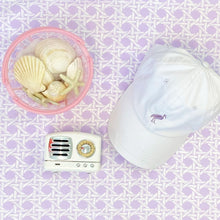 Load image into Gallery viewer, Covington Cap - Worth Ave White w/ Lauderdale Lavender Stork
