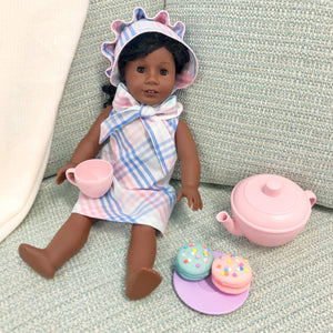 Dolly's Beaufort Bonnet - Spring Party Plaid w/ Palm Beach Pink