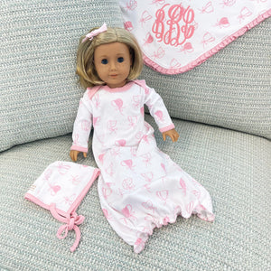 Dolly's Adorable Everyday Gown - Betsey's Bonnets w/ Sandpearl Pink