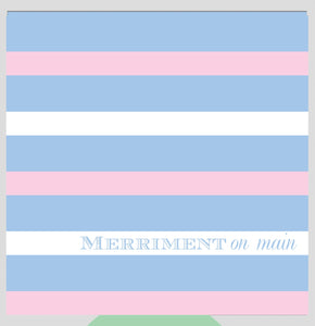 Merriment on Main Coozie - Blue & Pink Stripes