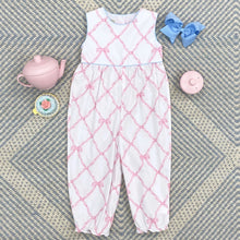Load image into Gallery viewer, Rebecca Romper - Belle Meade Bow w/ Buckhead Blue - Sleeveless - Woven

