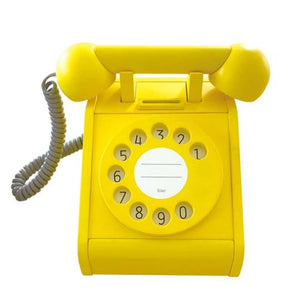 Toy Telephone - Wooden - Pink or Yellow